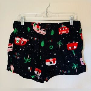 Old Navy Festive Holiday Flannel Women's Sleep Shorts | Medium